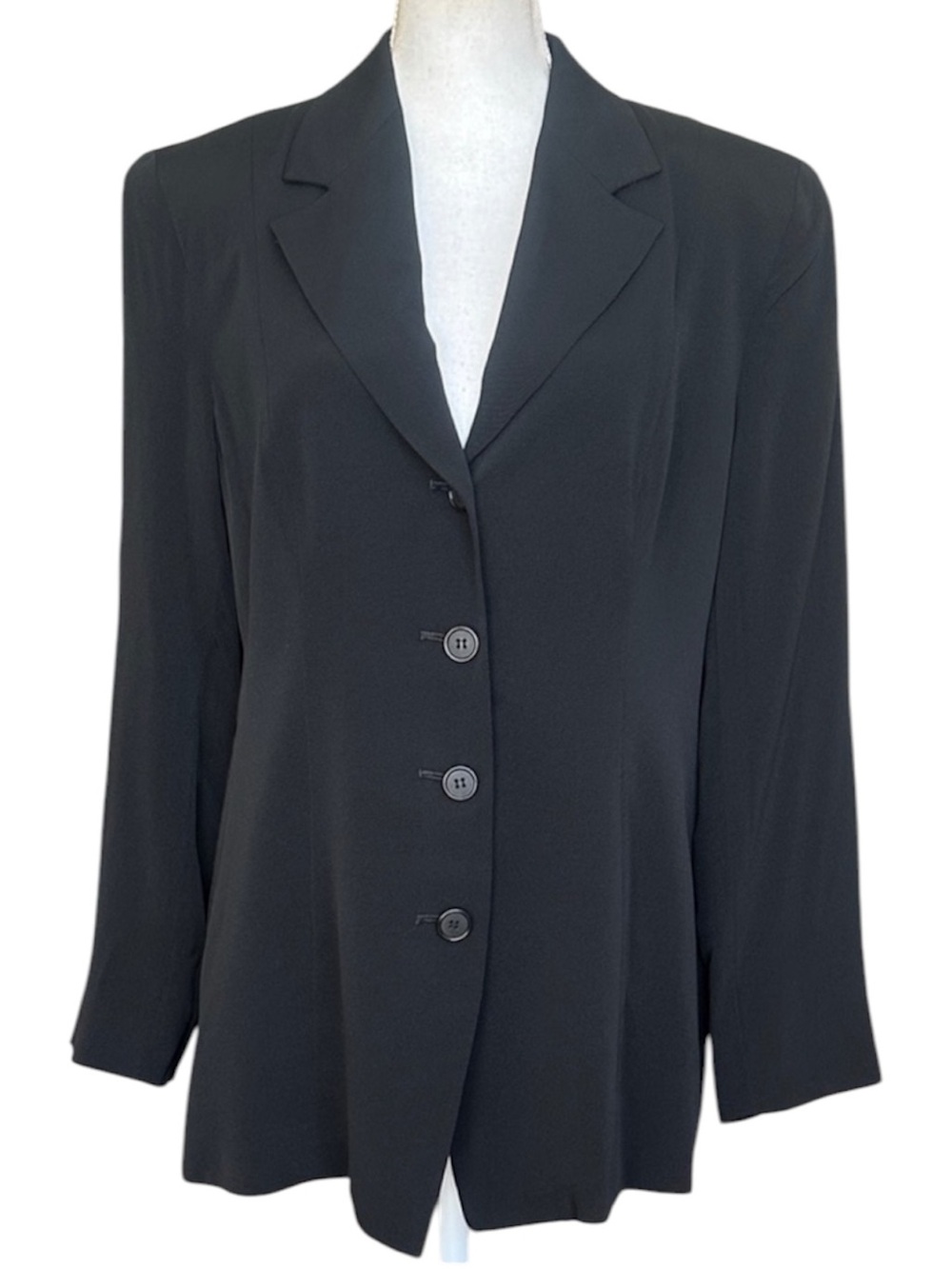 VTG Donna Karan Classic Black Women's Blazer Size 14 Made in USA